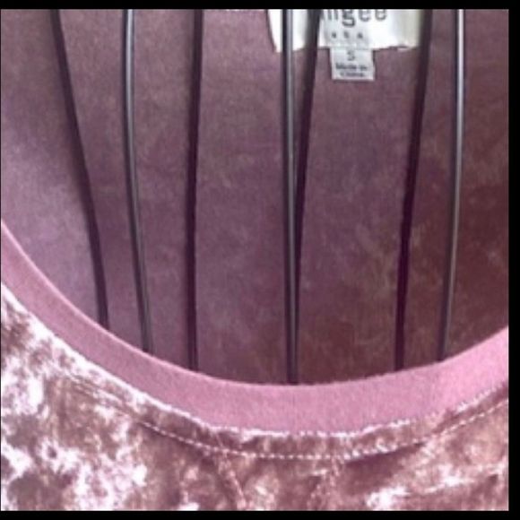 Umgee Crushed Velvet Dusty Rose Bohemian Top Cinch Draw String Sleeves Sz Small - Picture 6 of 12